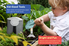 Kinderific Camo Quest rake for kid-friendly digging
