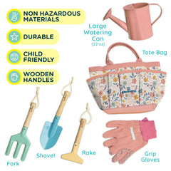 Kinderific gardening set rake helps kids improve coordination in the garden.