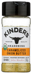 KINDER'S Organic Caramelized Onion Butter Seasoning jar enhances baked dishes with rich, savory notes.