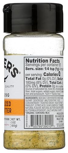 KINDER'S Organic Caramelized Onion Butter Seasoning label closeup highlights clean ingredients for confident cooking.