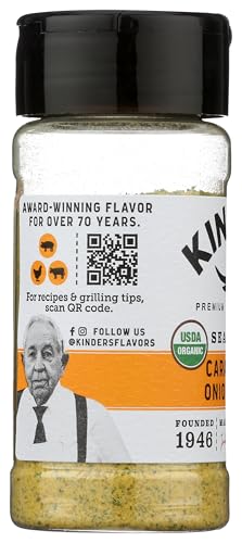 KINDER'S Organic Caramelized Onion Butter Seasoning roasted-vegetables scene shows versatile flavor enhancement.