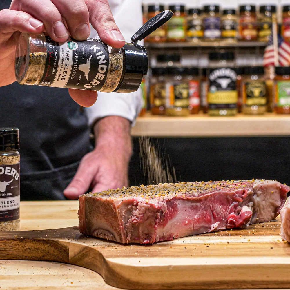 Kinder's The Blend on grilled steak to add savory crust.