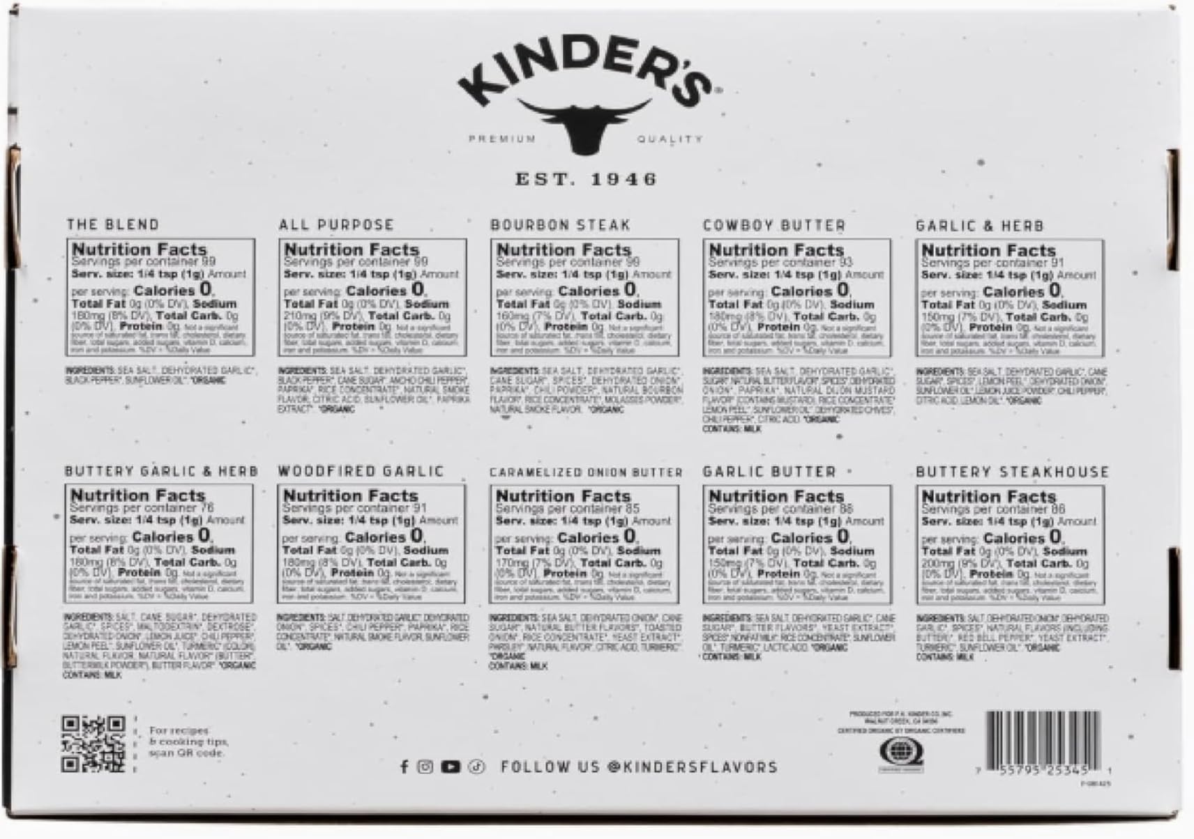 Kinder's Flavor Rack 38.8-oz value pack, perfect for bulk meal prep and family dinners.