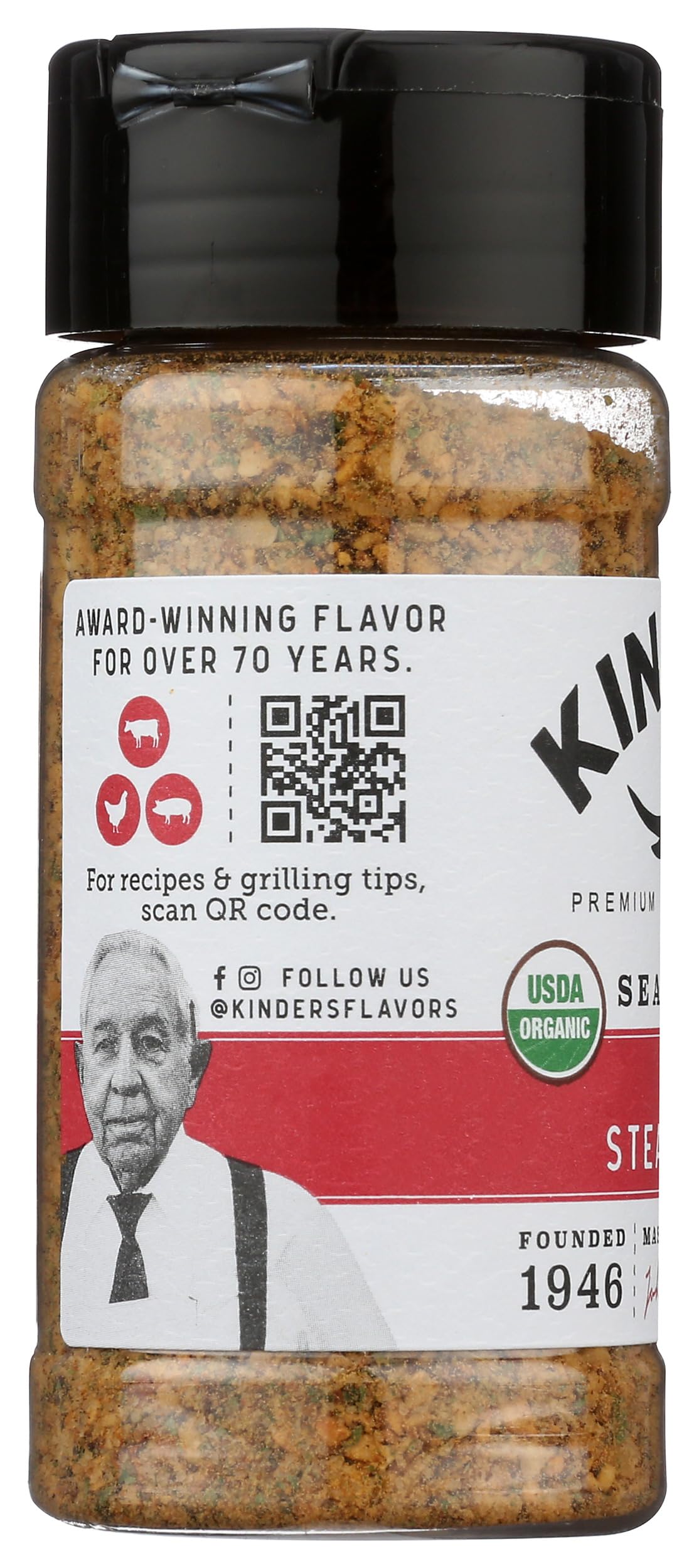 Kinders Organic The Steak Blend Seasoning spices on potatoes illustrate versatile roast and fry options