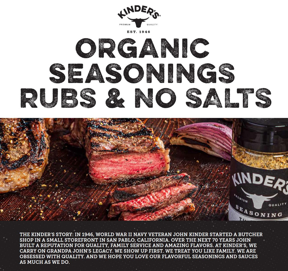 Kinder's Woodfired Garlic Rub seafood pairing with smoky profile