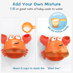 KINDIARY bath toy mixing container explains mixing ratio for a safer, consistent bubble experience.