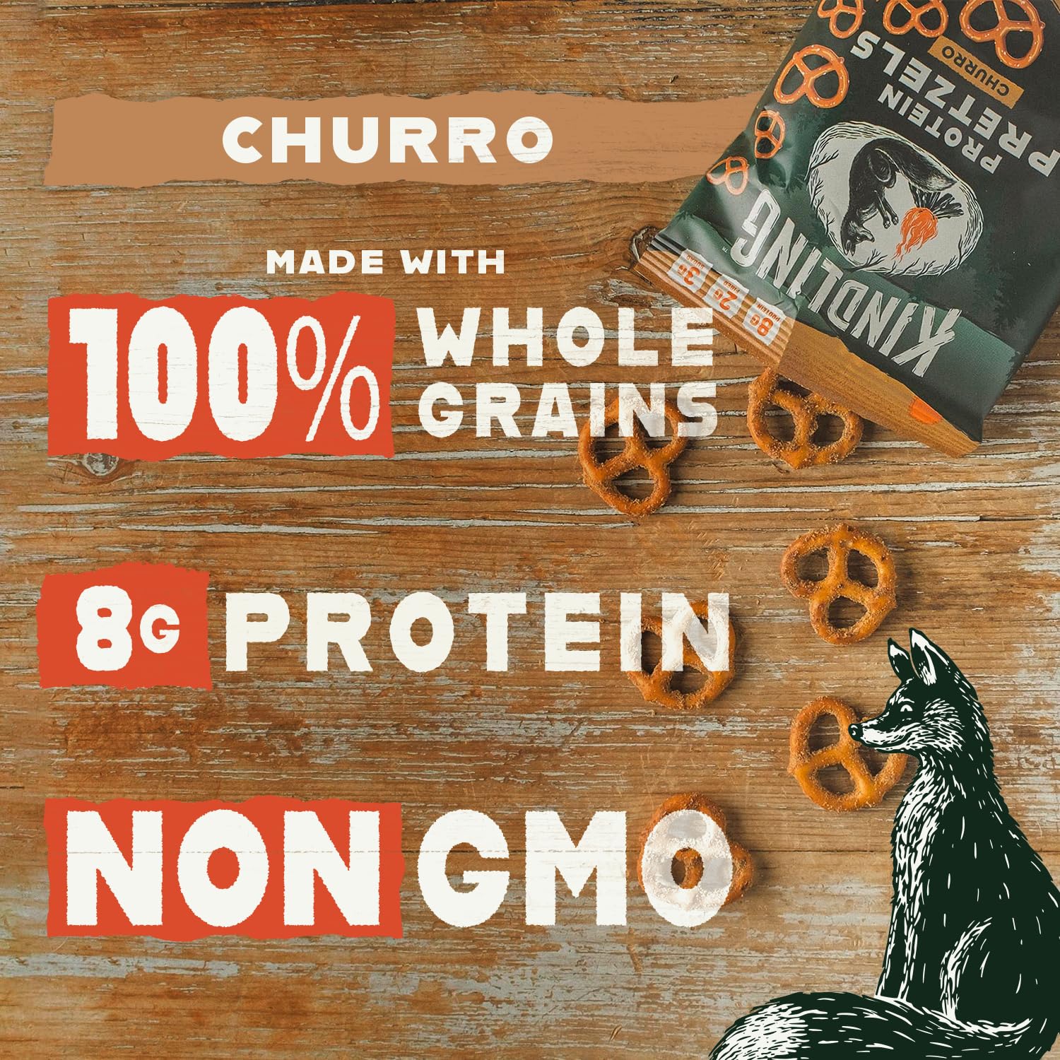 Kindling Churro Protein Pretzels on-the-go pack for travel