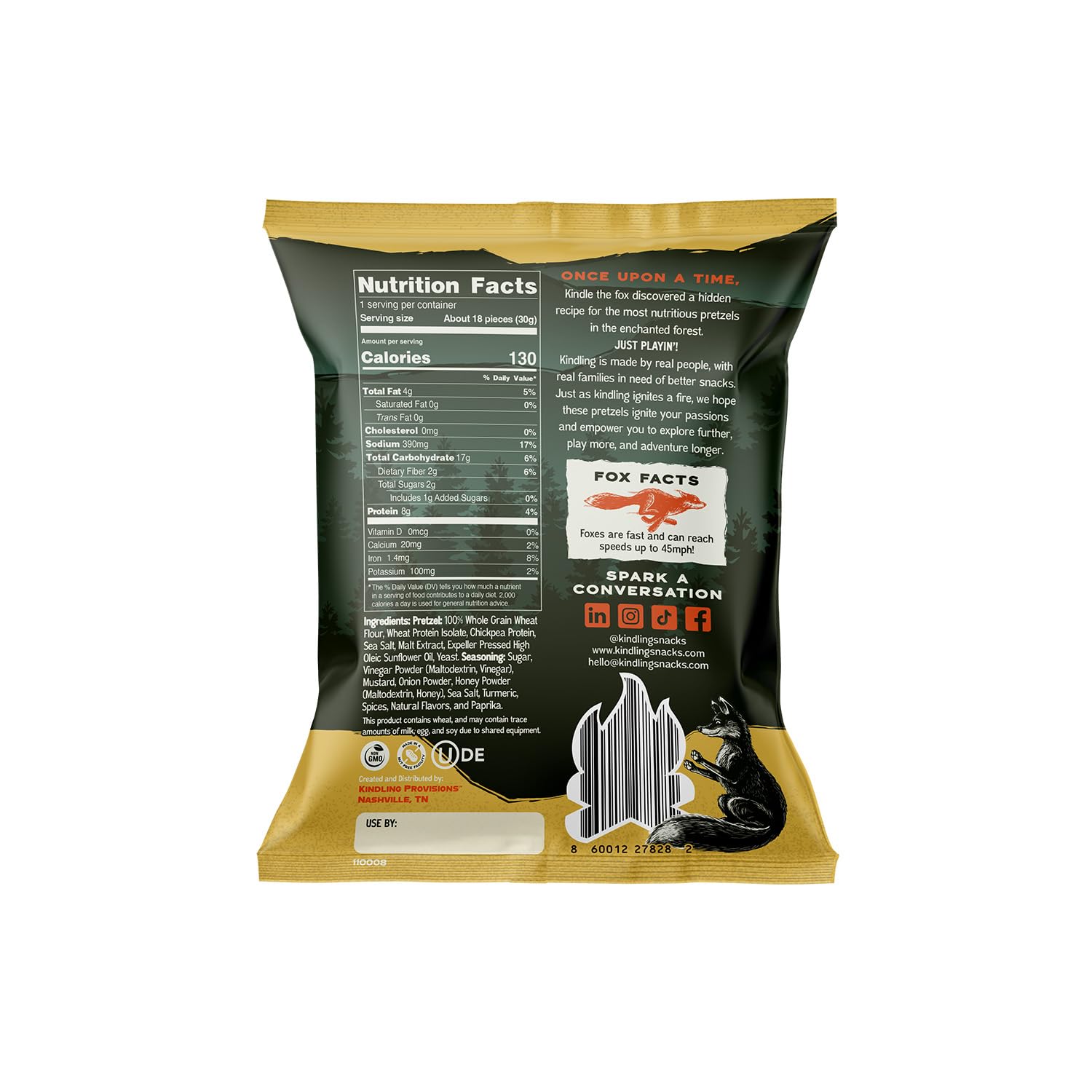 Box of 16 Kindling Protein Pretzels Honey Mustard packs