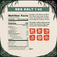 Kindling Protein Pretzels Sea Salt bag side showing serving size
