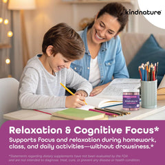 Kindnature L-Theanine Gummies for kids 4+ supports gentle daily focus