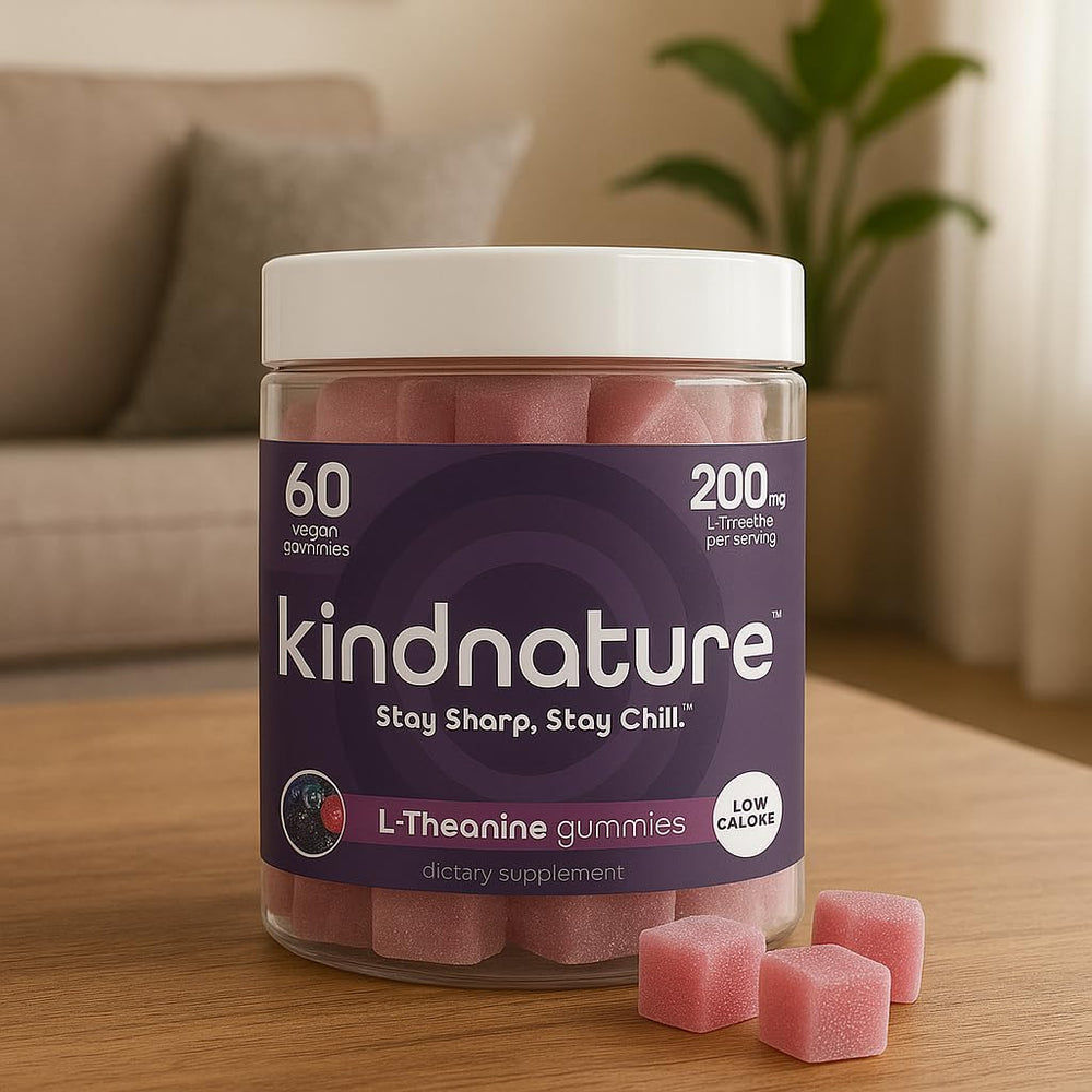 Kindnature L-Theanine Gummies mixed berry flavor for easy daily use