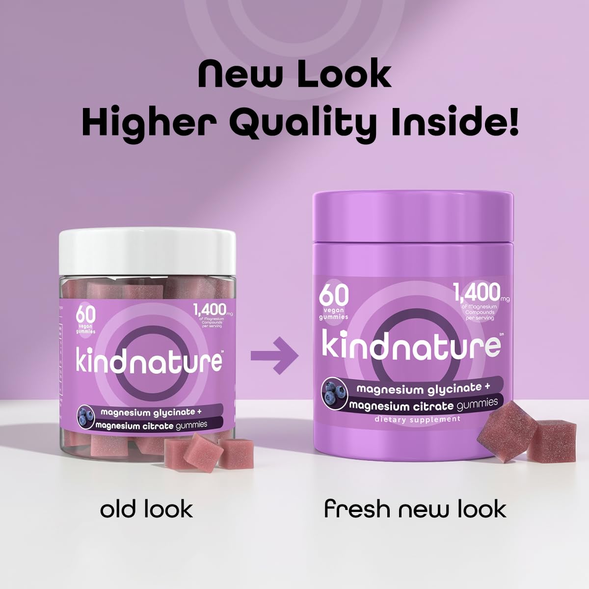 Kindnature magnesium gummies close-up highlights chewy texture for daily use