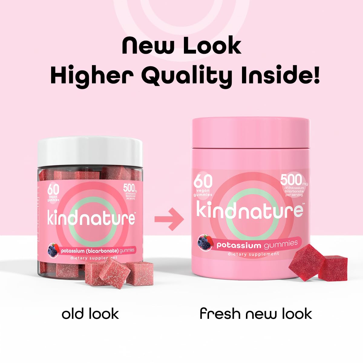 KINDNATURE Potassium Gummies close-up highlighting soft chew texture