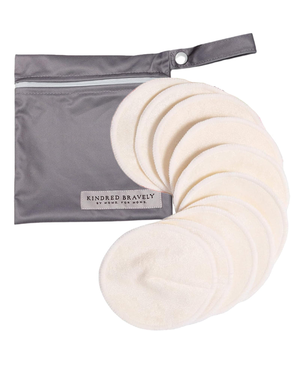 Kindred Bravely organic nursing pads pack front, soft and absorbent for all-day dryness.