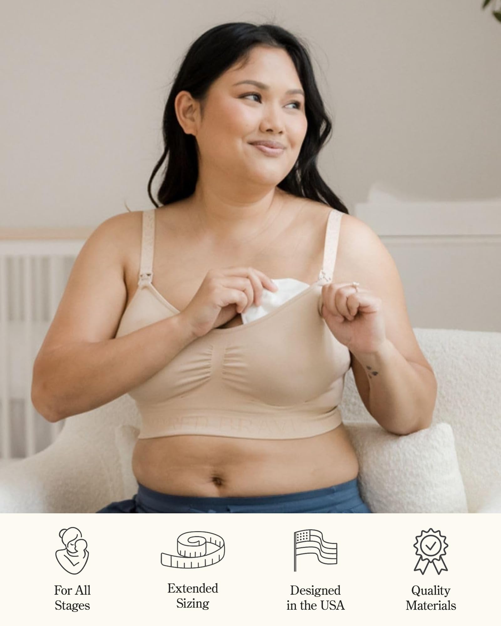 Kindred Bravely machine washable nursing pads for easy care and reuse.