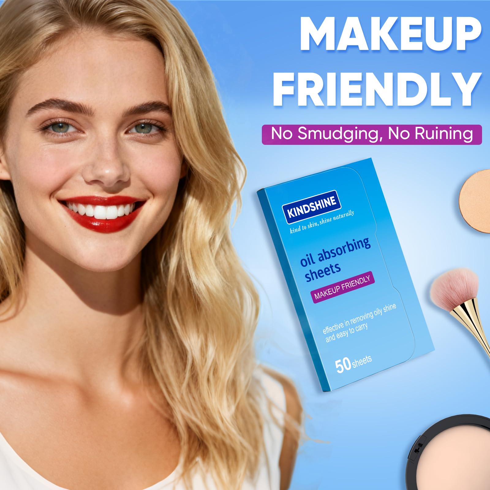 Kindshine Kineshine soft blue film detail highlights tear-resistant, gentle blotting.
