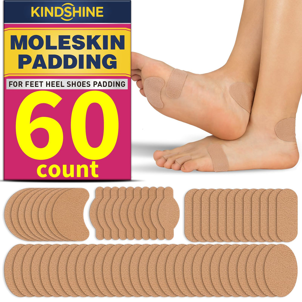 Kindshine moleskin strips adhesive pads on heel for blister prevention and comfort