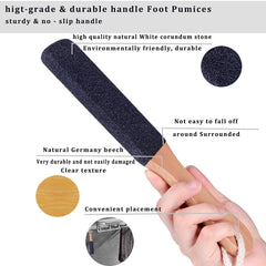 Ergonomic non-slip handle provides comfortable grip during foot care sessions.