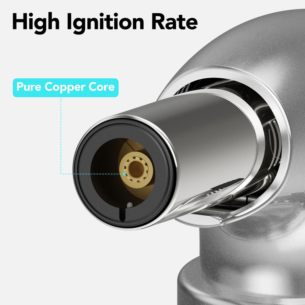 KinetiFire torch jet flame enables high-heat searing and caramelization.
