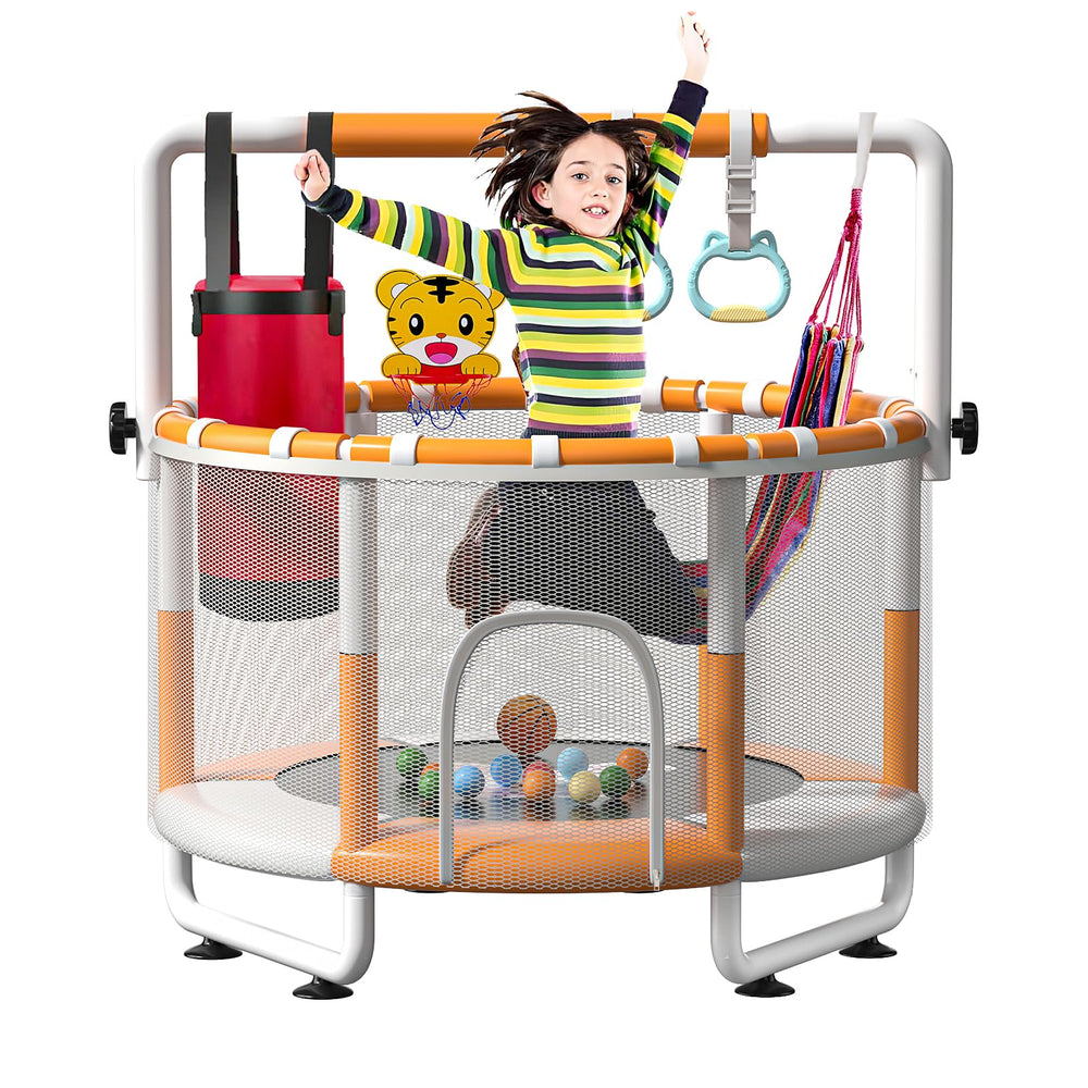 Powder-coated white finish adds durable style to any play space.