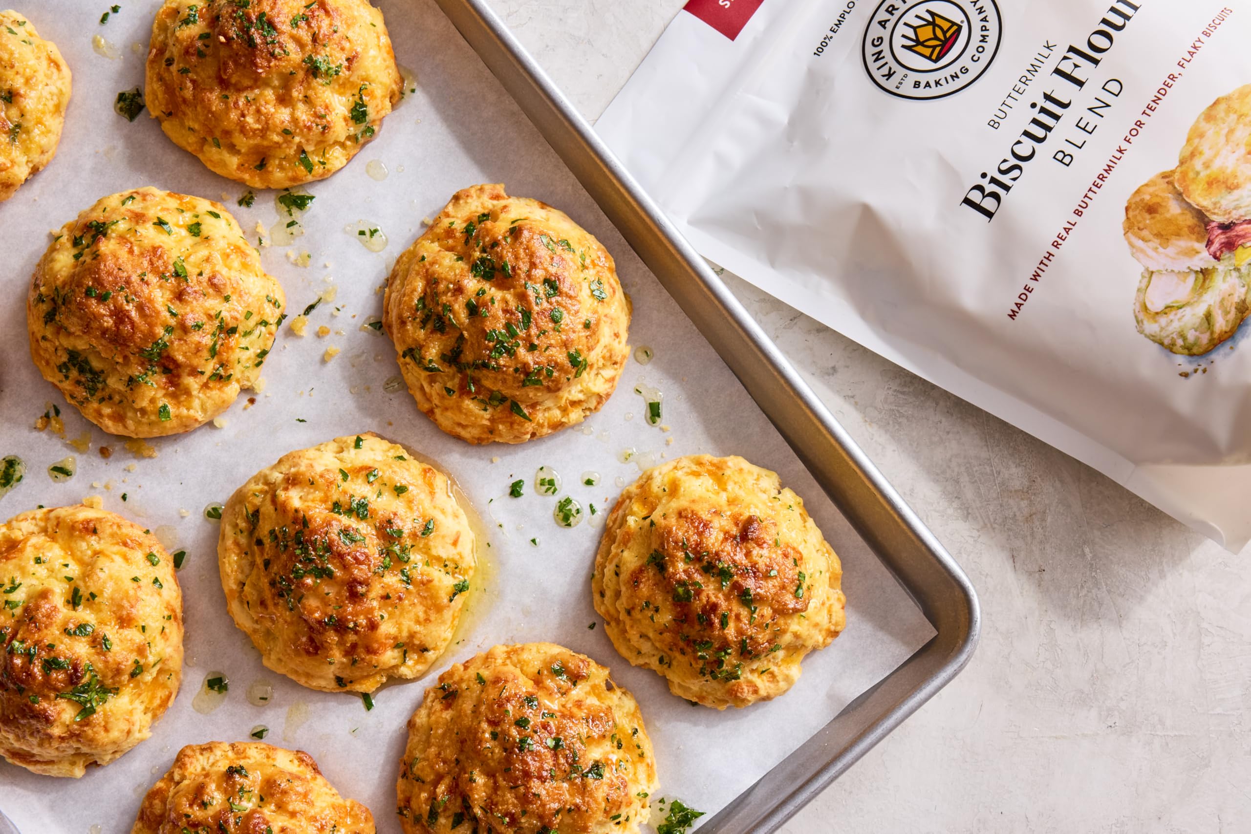 King Arthur Biscuit Flour Blend plated with jam for a breakfast-ready look
