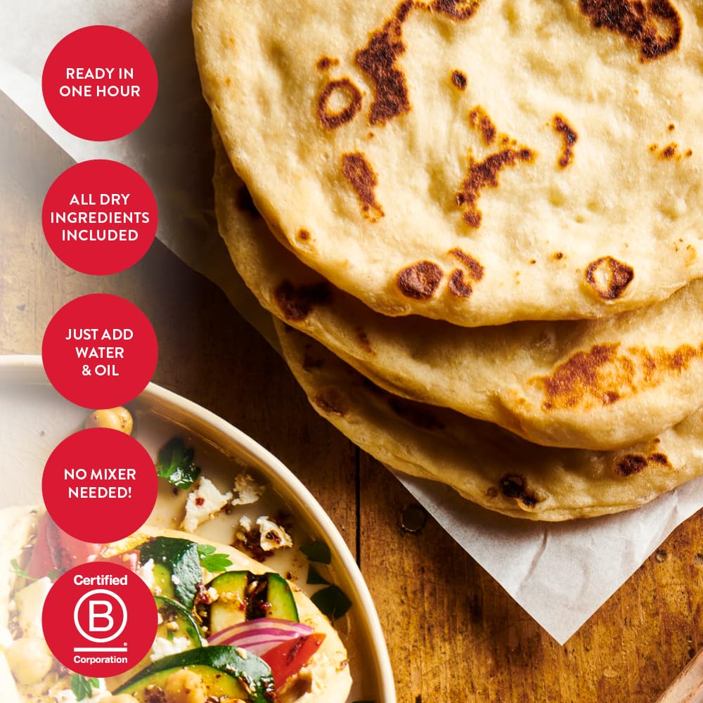 King Arthur flatbread fresh from the oven with aromatic crust and soft interior.