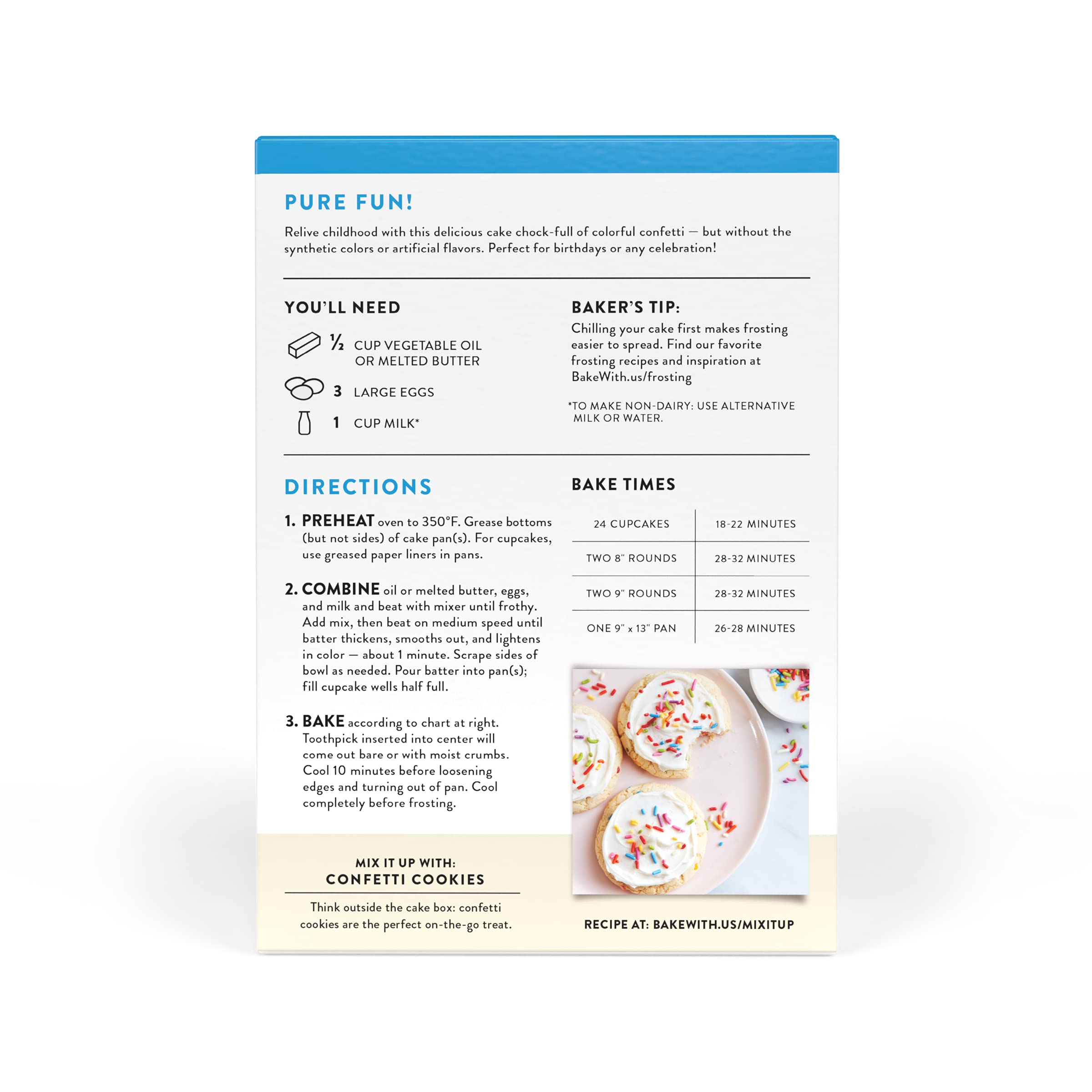 King Arthur gluten-free cake mix confetti cupcakes in pans ready to bake