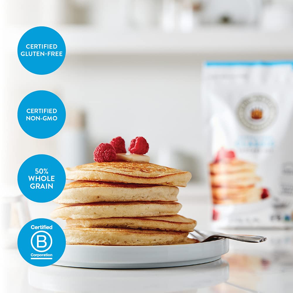 King Arthur delicious aroma fills the kitchen as pancakes cook to golden perfection.