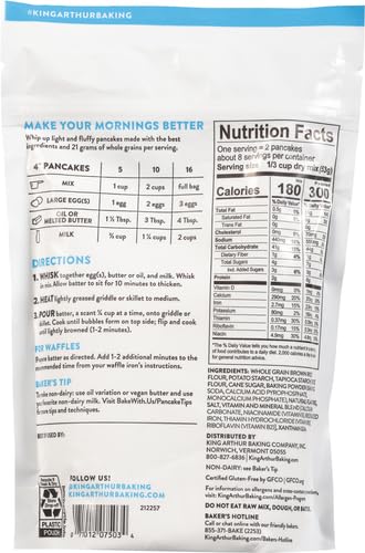 King Arthur versatile batter ready in minutes for pancakes, waffles, or crepes.