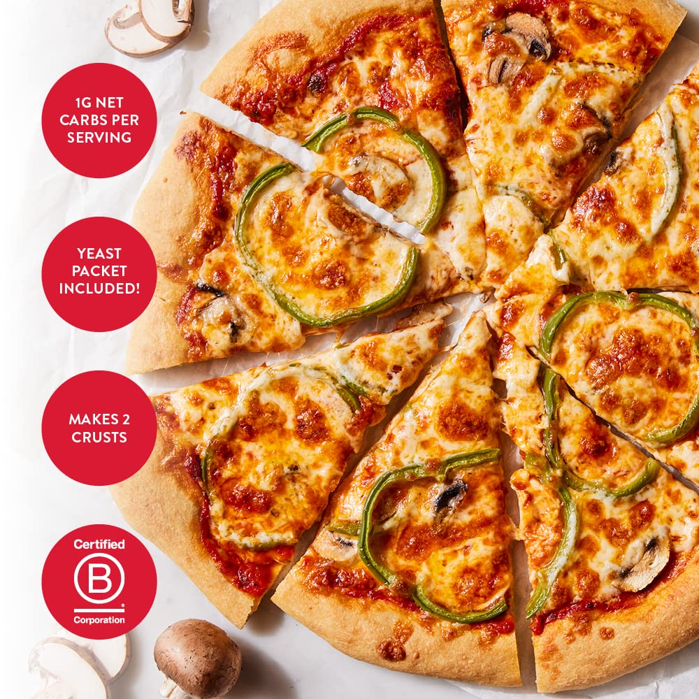Two 12-inch crusts baked from King Arthur Keto Pizza Crust Mix ready to customize.