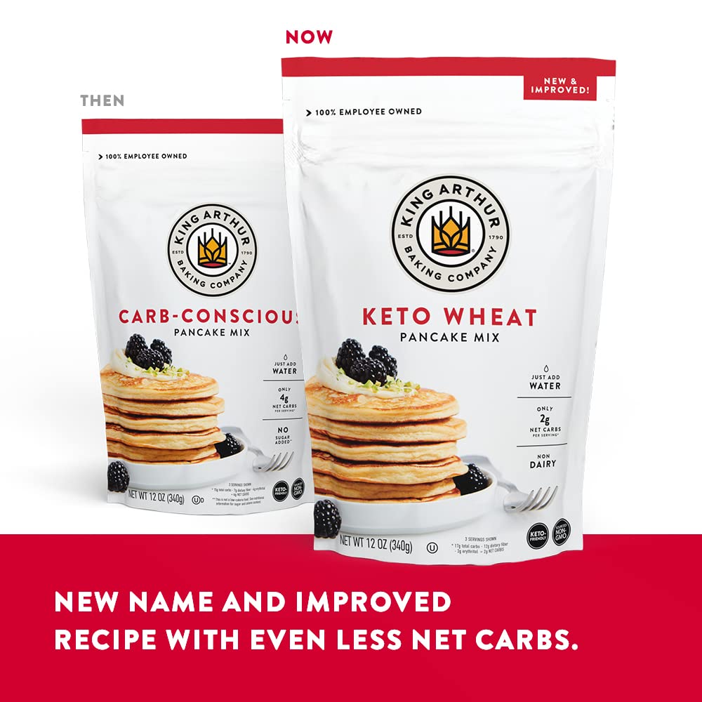 King Arthur Keto Wheat Pancake Mix resealable pouch preserves freshness and portion control.