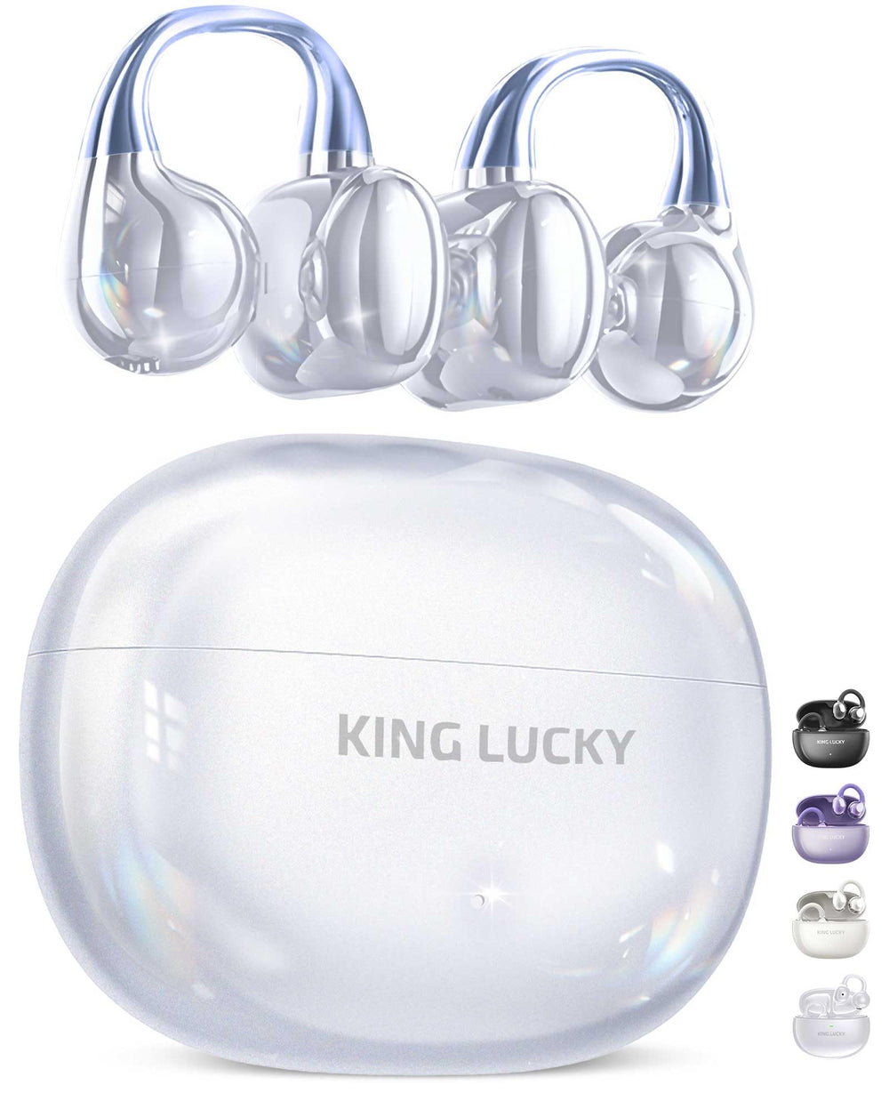 King Lucky Gen 3 open-ear buds front view showing comfortable all-day wear