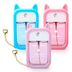 King of Biotin hand sanitizer spray in silicone case for on-the-go protection.
