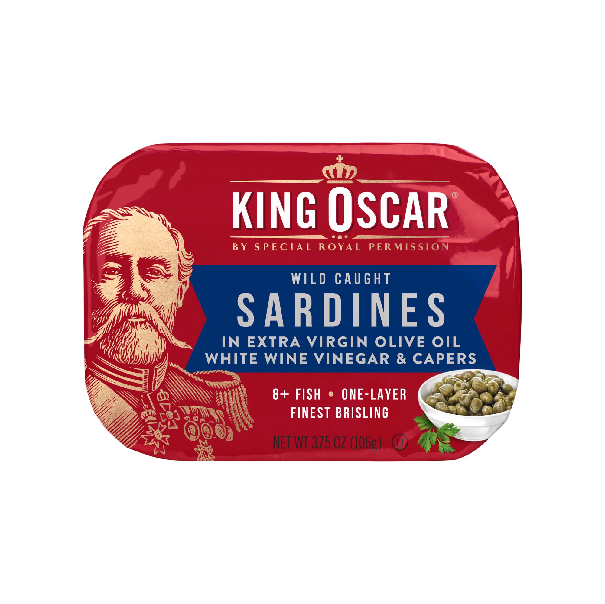 King Oscar wild-caught sardines in a can ready for a snack.