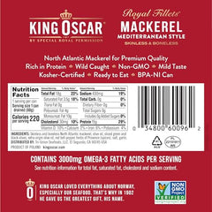 King Oscar skinless boneless mackerel lemon can enhances light citrus flavor