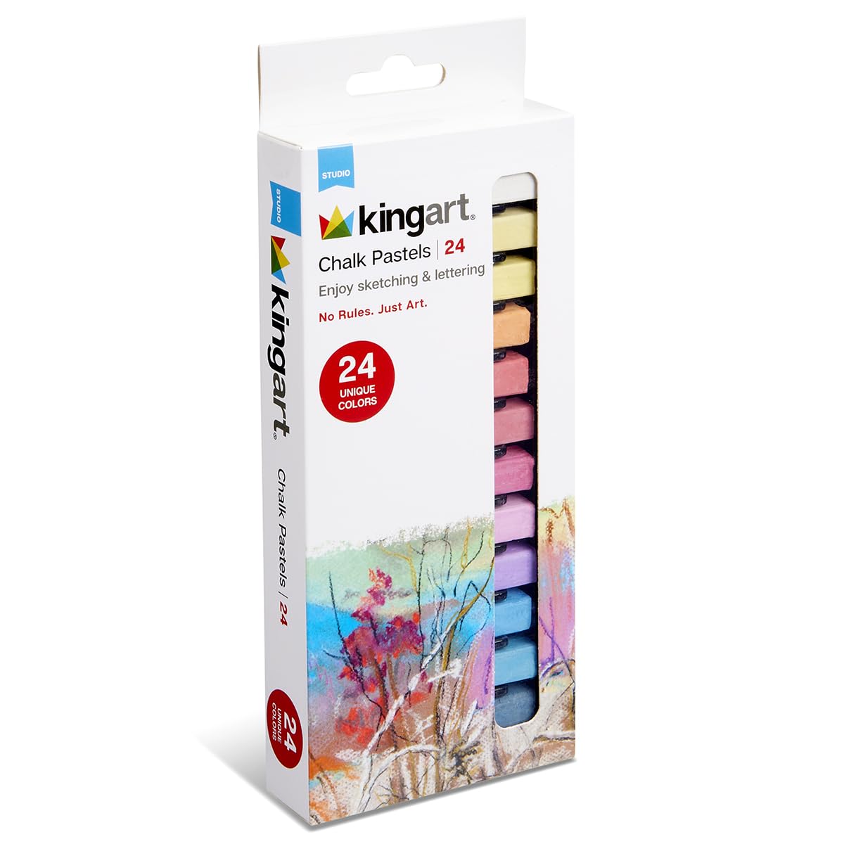 KINGART pastels on varied surfaces, from paper to canvas, with rich pigment.