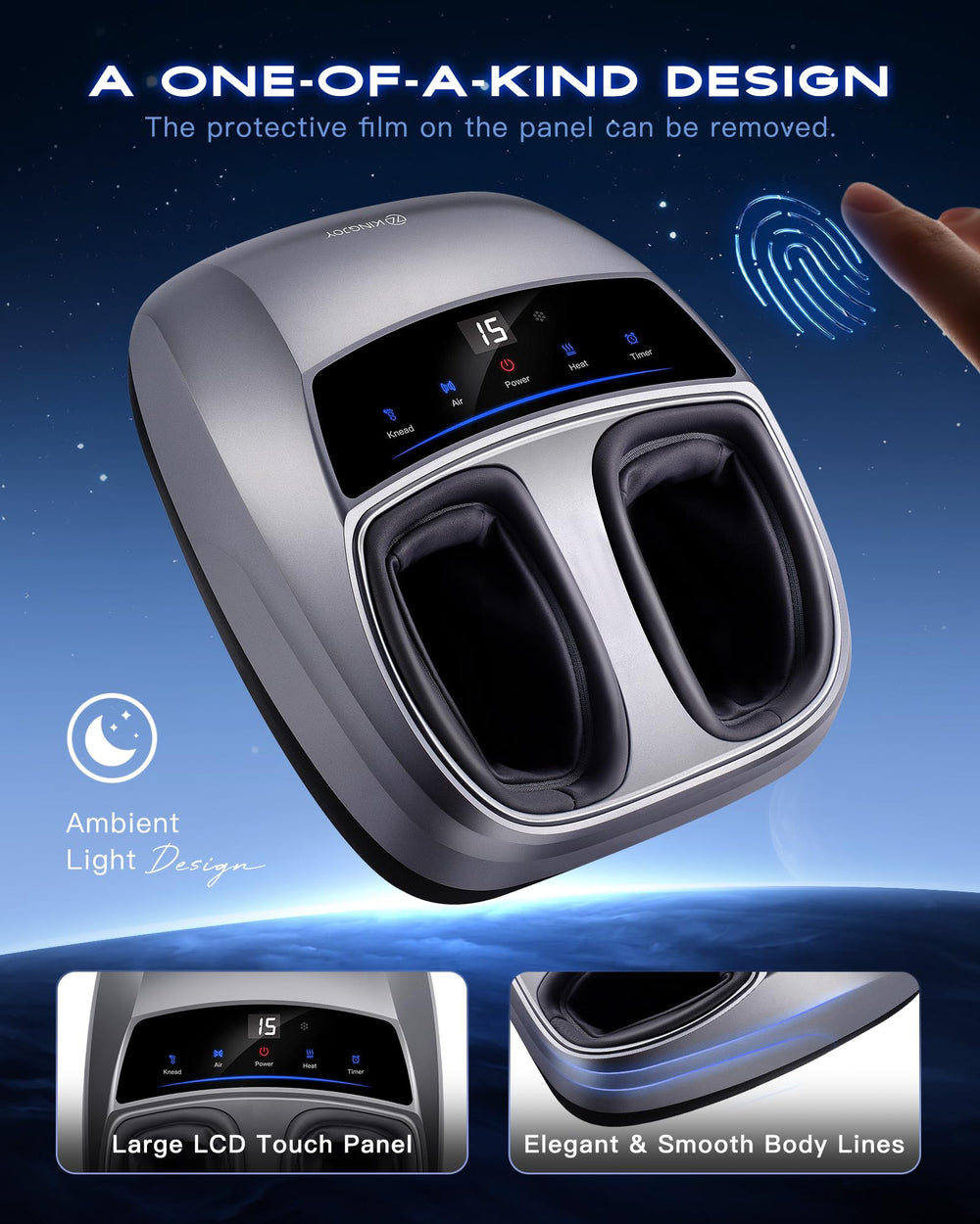 KINGJOY Foot Massager removable cover simplifies cleaning and maintenance.