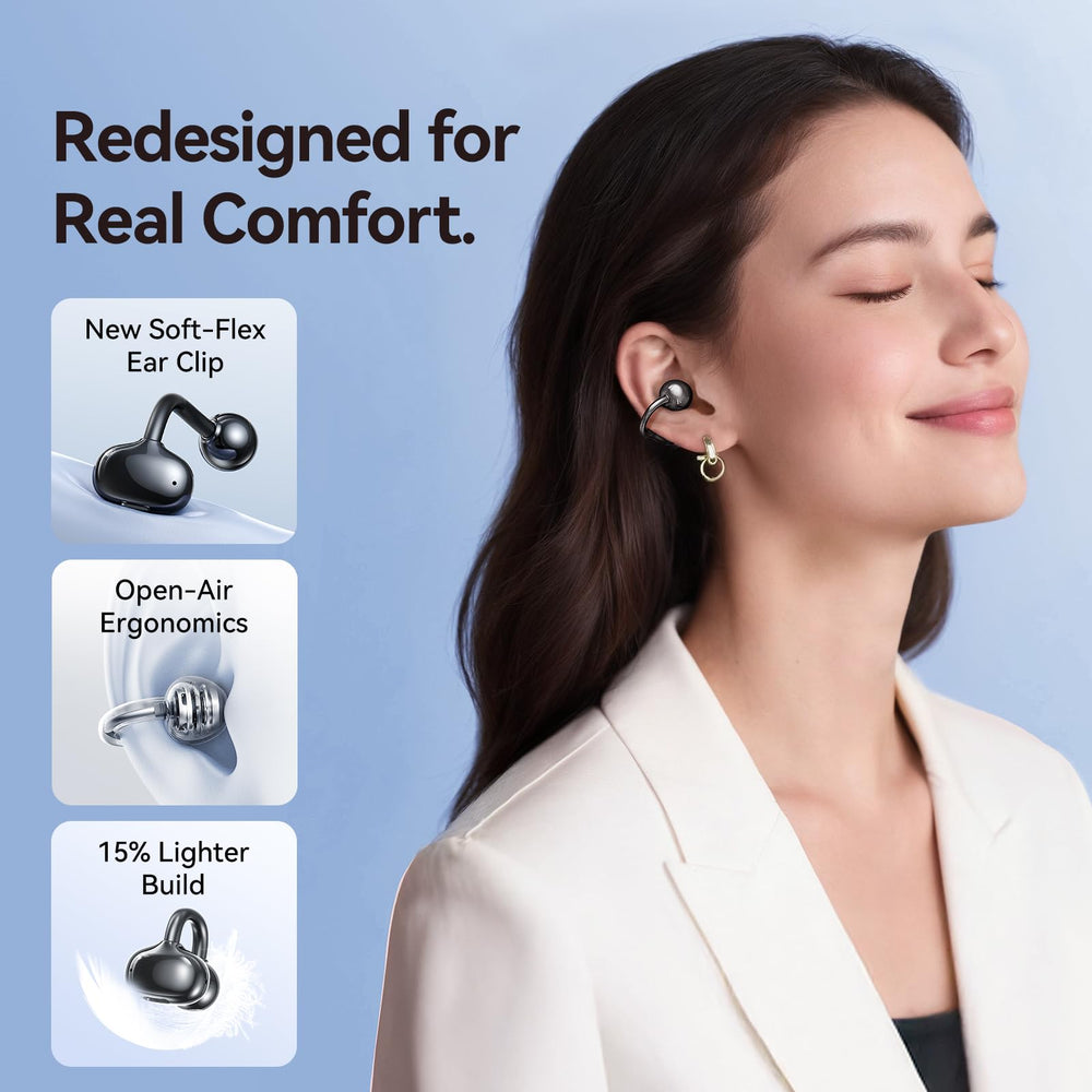 Kinglucky clip-on-earbuds 4.0g weight for light, pressure-free workouts.