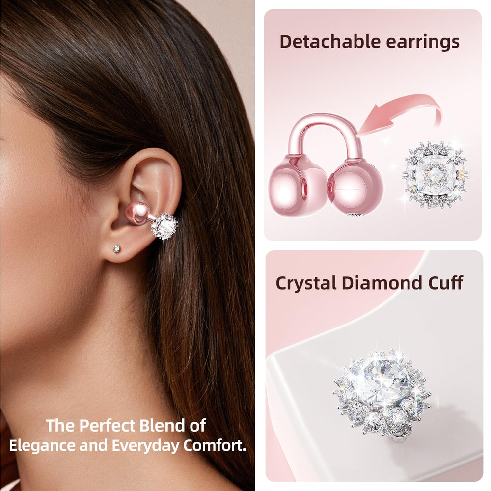 Kinglucky ClipFree detachable crystal earrings enhance style while staying lightweight.