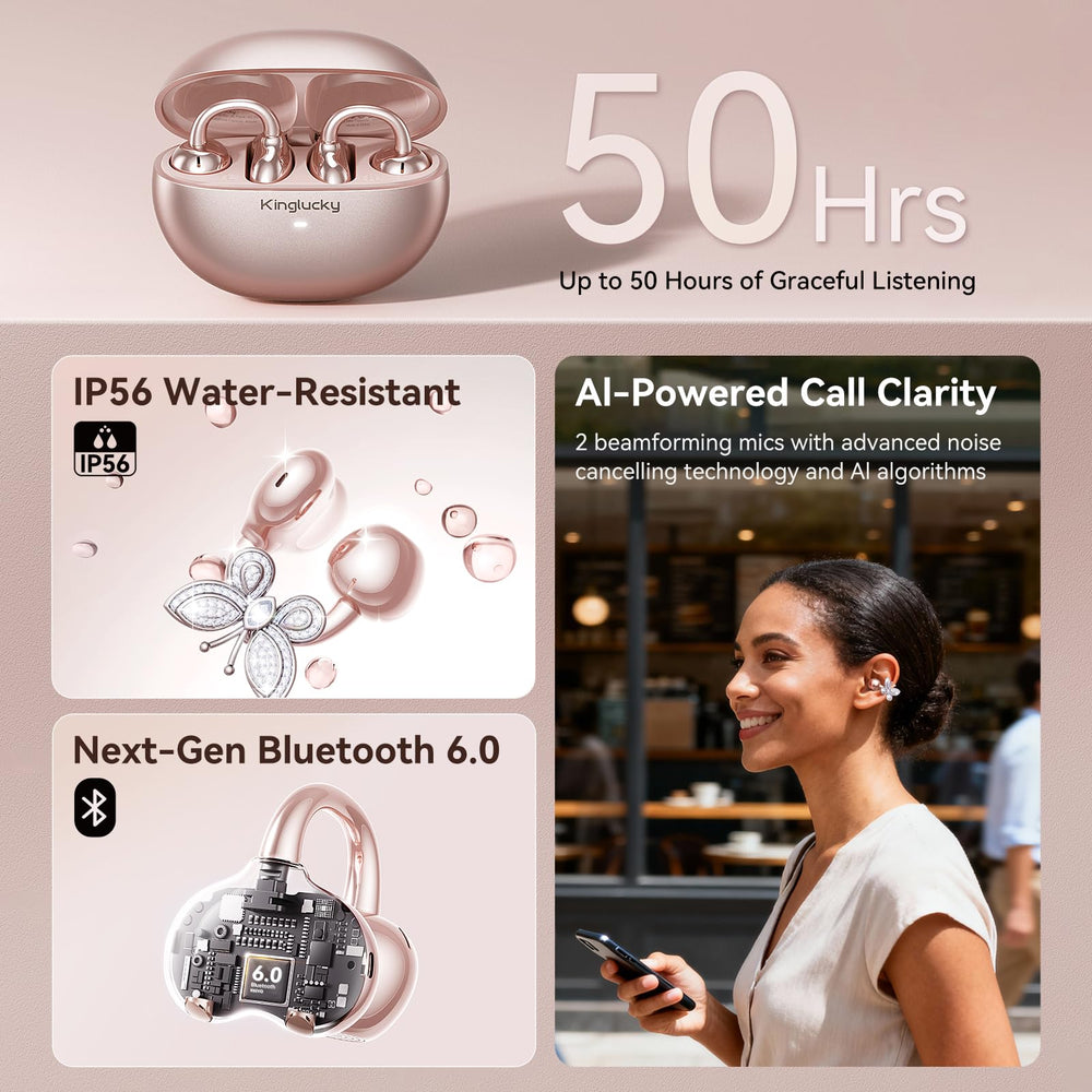 Kinglucky ClipFree ultra-lightweight earbuds weigh 4 g per ear for comfortable wear