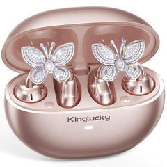 Kinglucky ClipFree open-ear headphones with butterfly earrings provide comfortable all-day wear for calls
