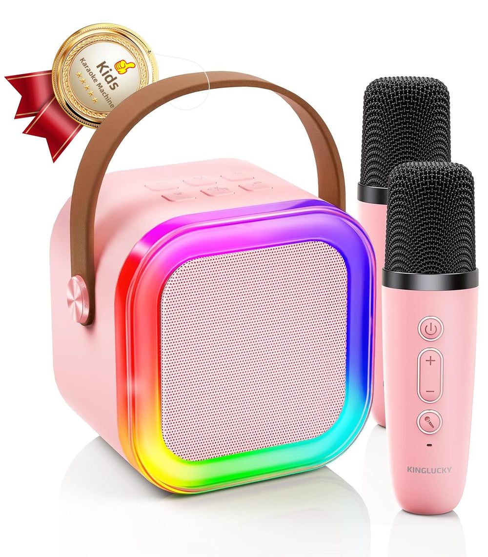 Kinglucky mini karaoke dual mics enable kids to sing duets and share the stage.