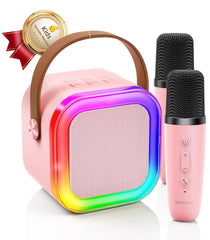 Kinglucky mini karaoke dual mics enable kids to sing duets and share the stage.