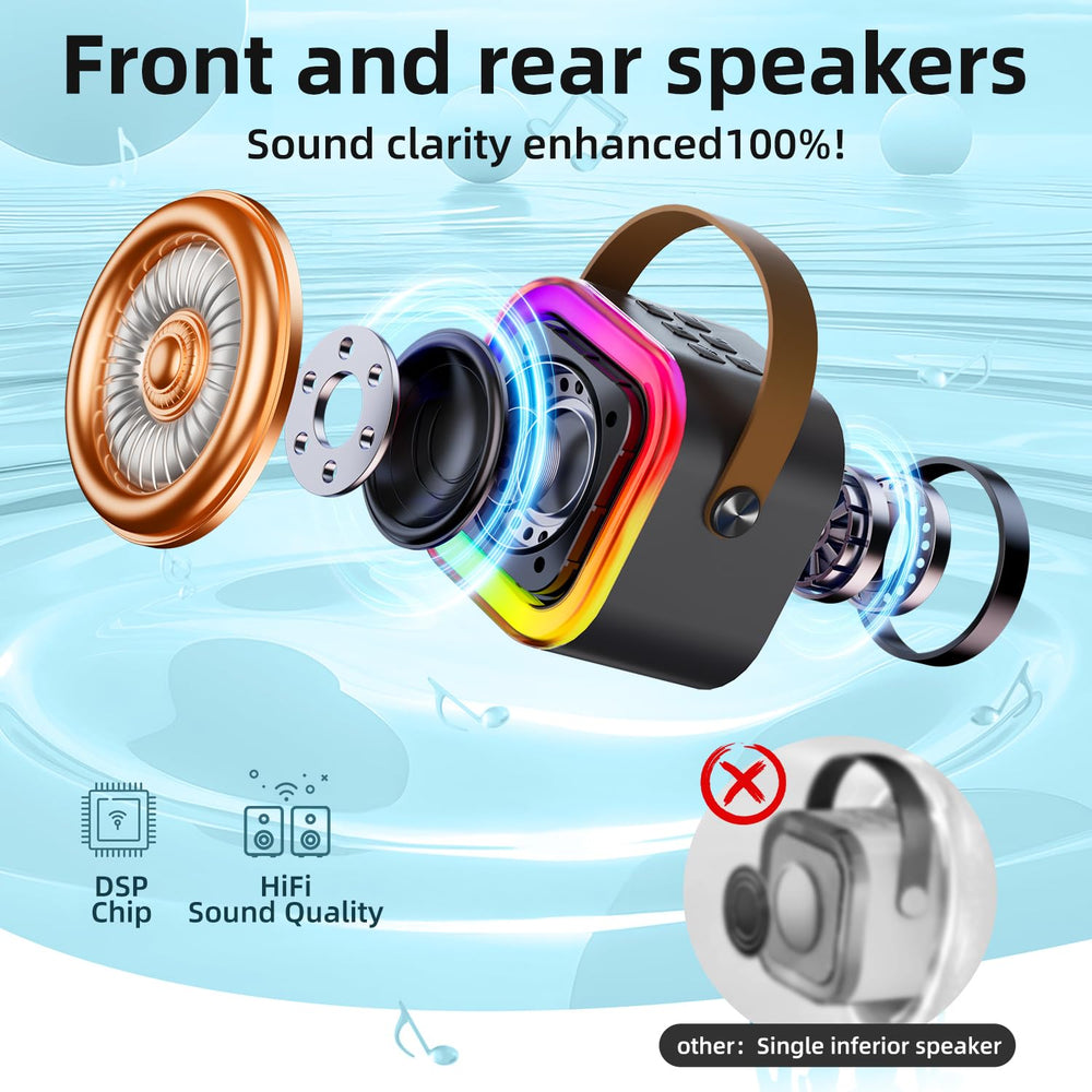 Kinglucky mini karaoke machine dual mics enable fun duets and family singing