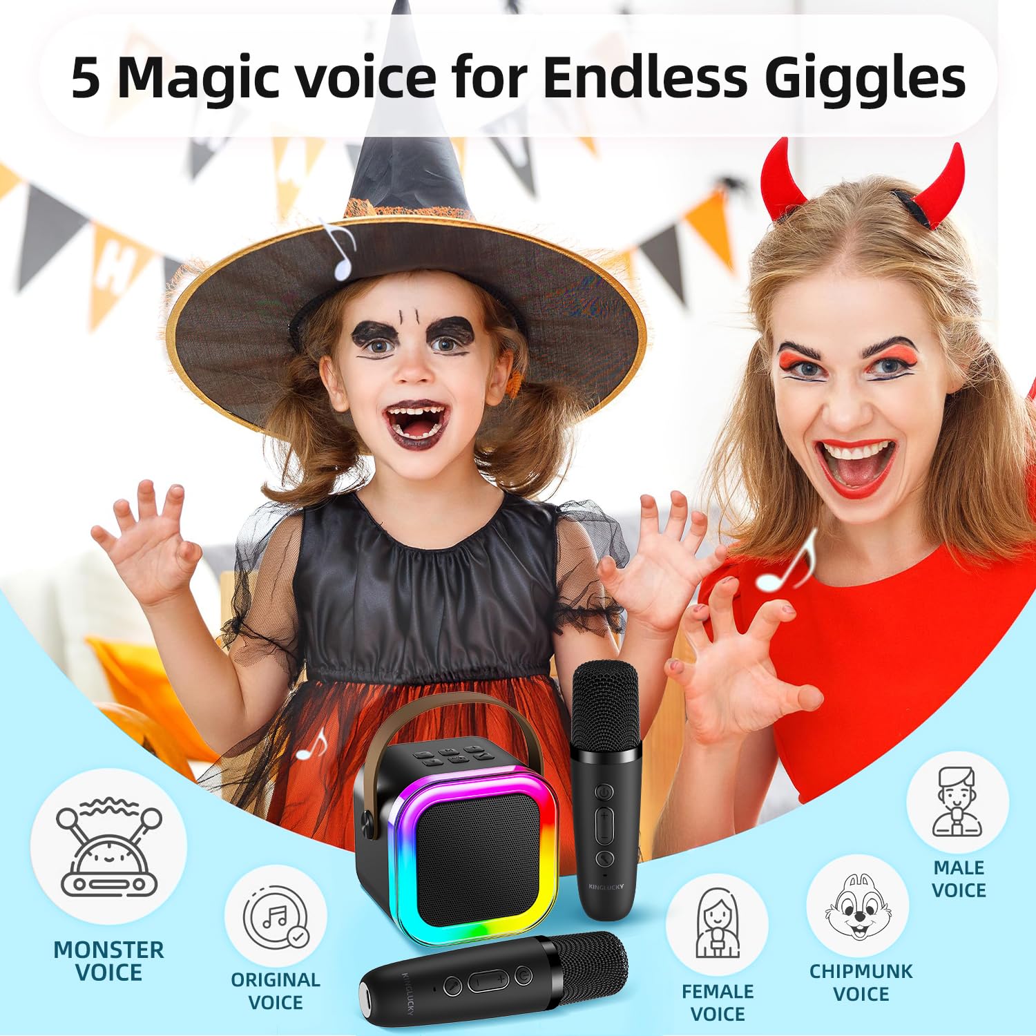 Kinglucky mini karaoke machine durable construction withstands energetic play