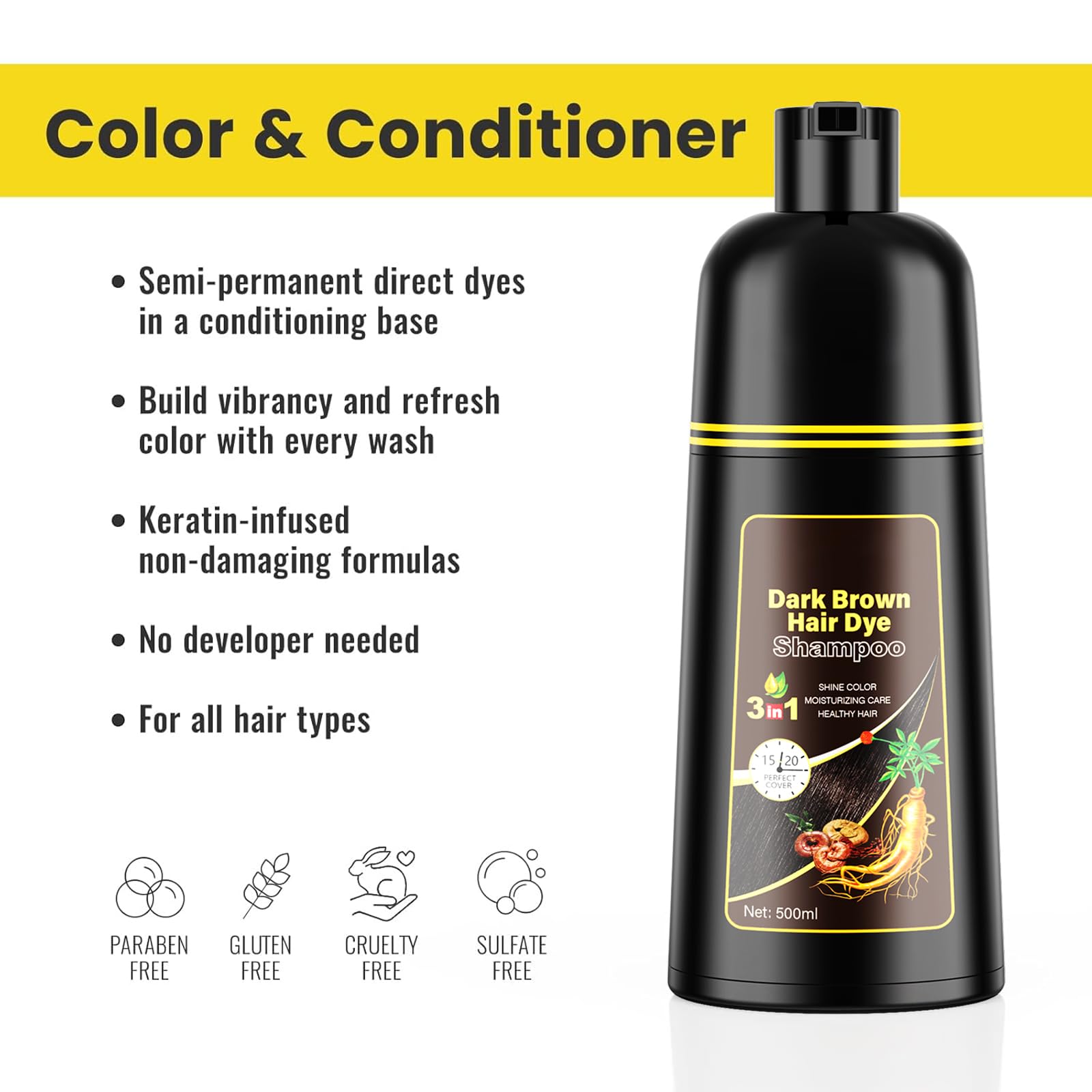 KingMing herbal ingredients close-up highlight gentle care for hair.