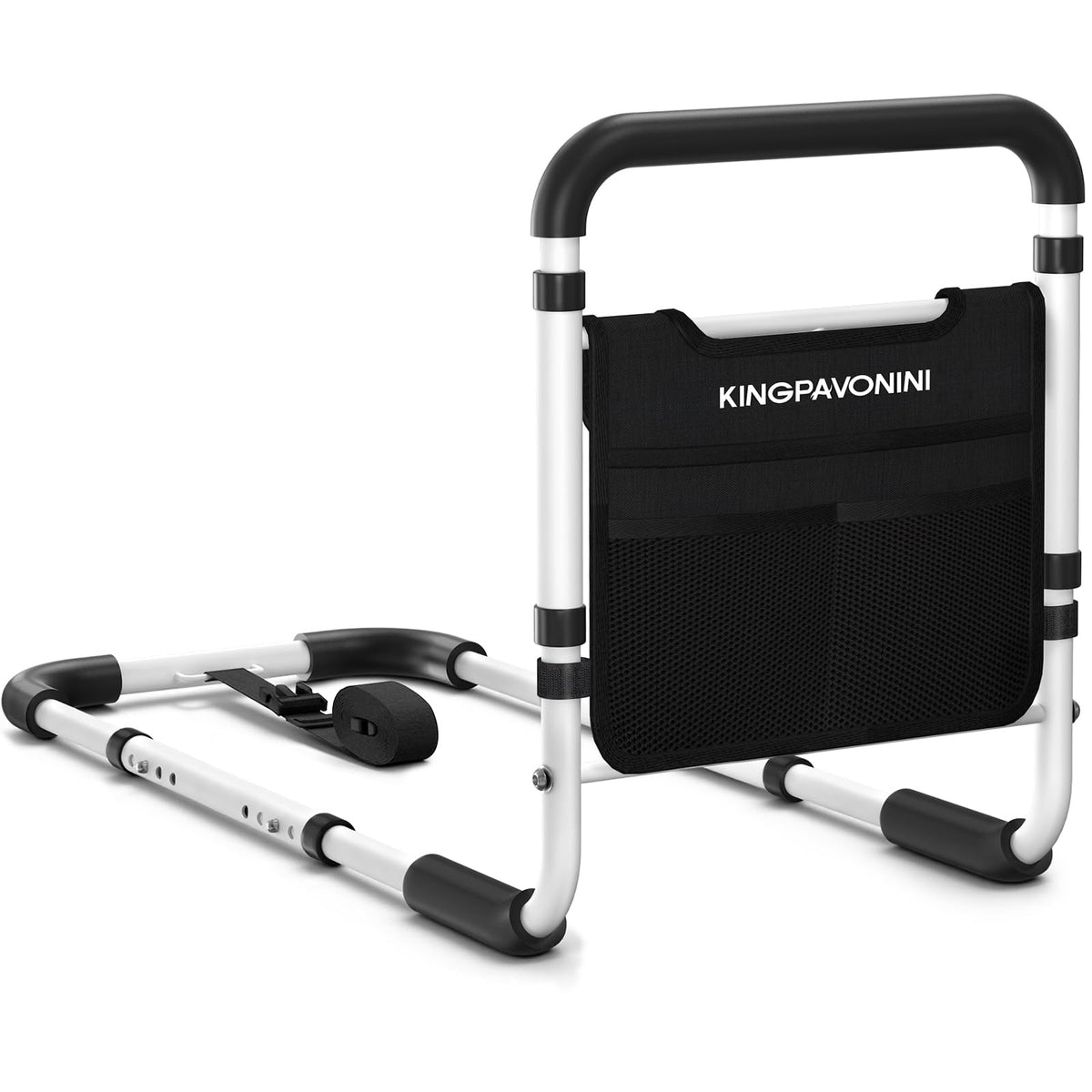 KingPavonini bed rail with adjustable height for personalized transfers.