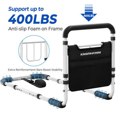 KingPavonini bed rail non-slip handle offers secure grip during transfers.