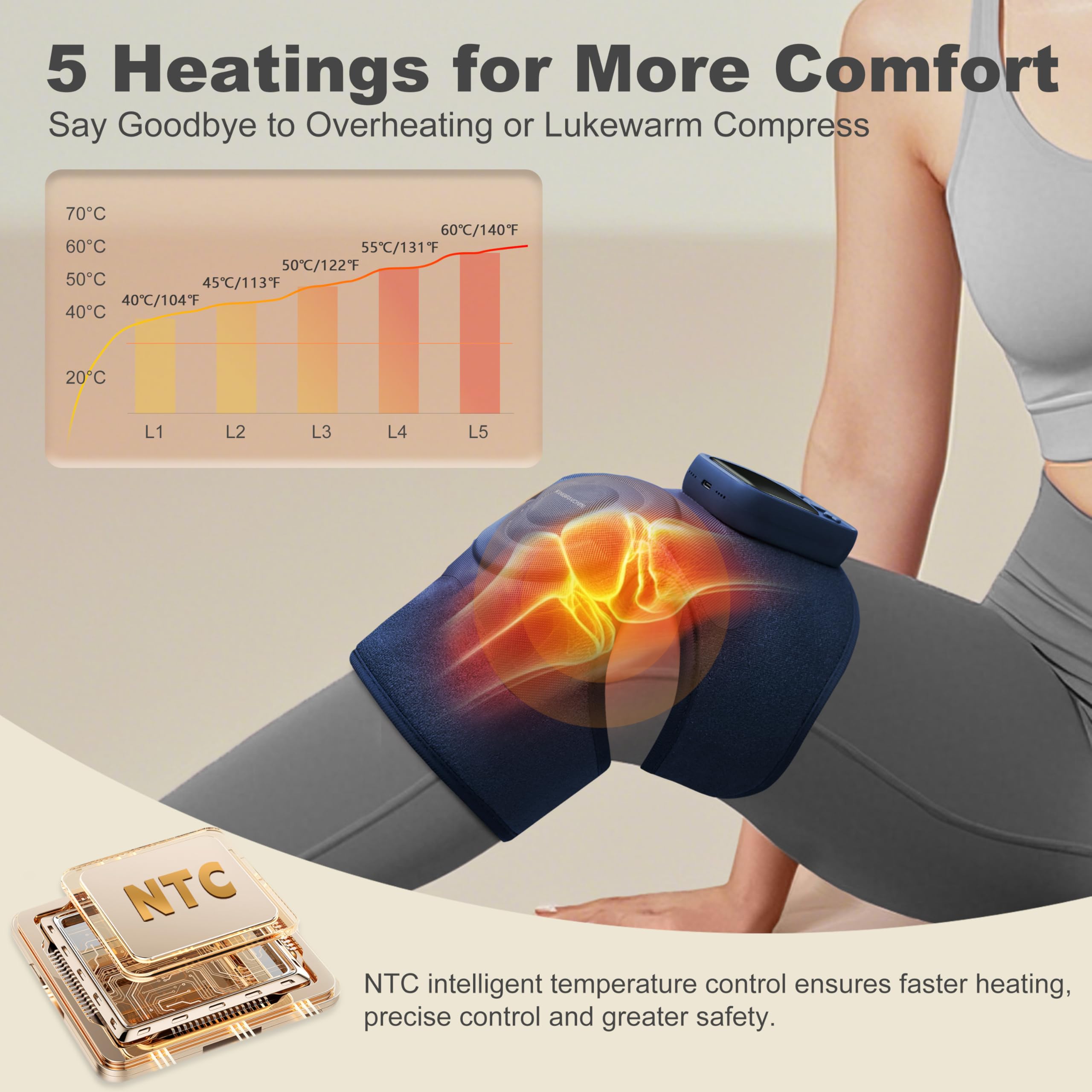 KingPavonini massager houses a 4000mAh battery for cordless use anywhere.