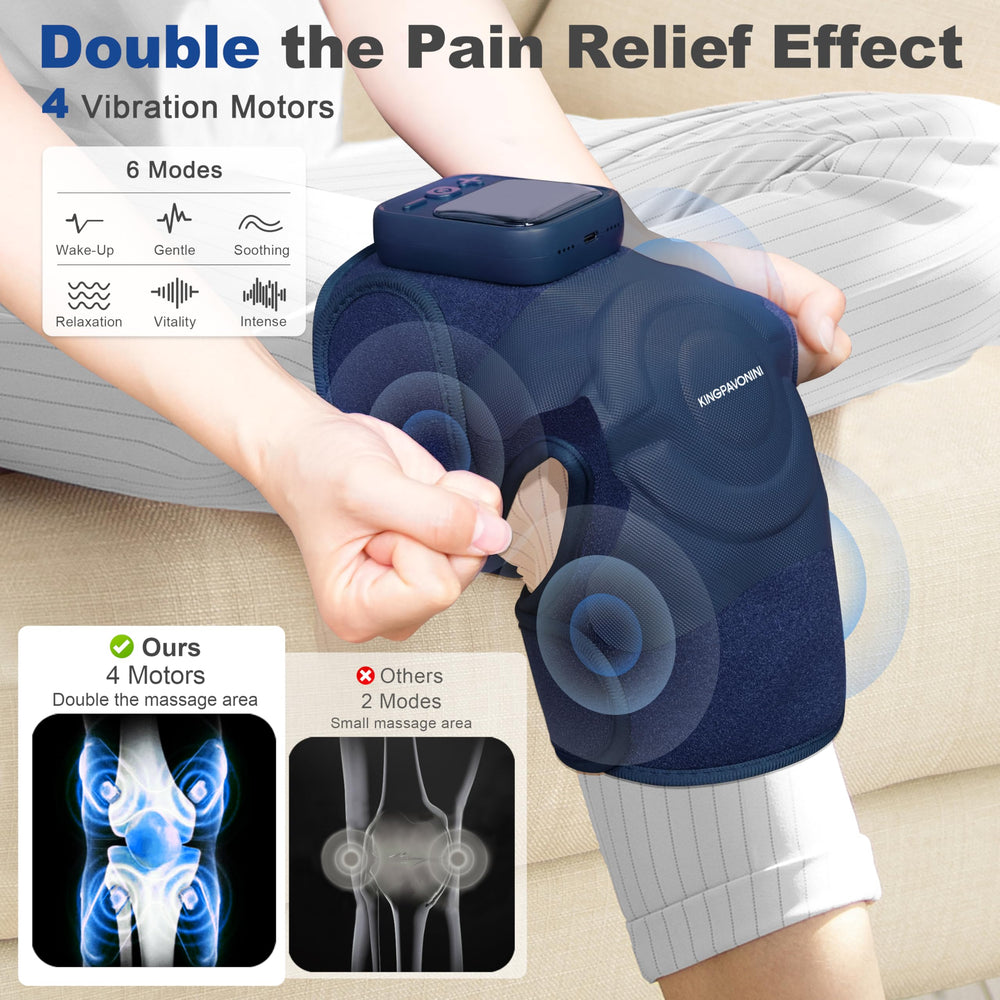 KingPavonini knee massager provides five heat levels for quick, comfortable warming sessions.